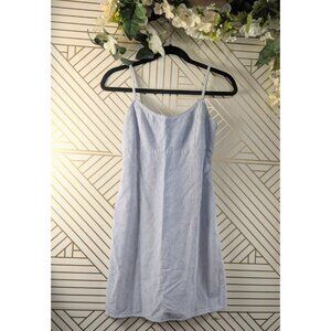 Brandy Melville Women's Blue White Striped Mini Dress w Bow Tie Back Size OS